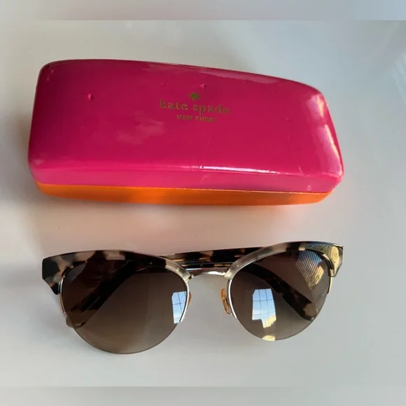 Kate Spade Brown Tortoise Half Rim Wayfarer Eyeglasses Ziba/S JDW Y6 53 19 135 - Picture 4 of 6